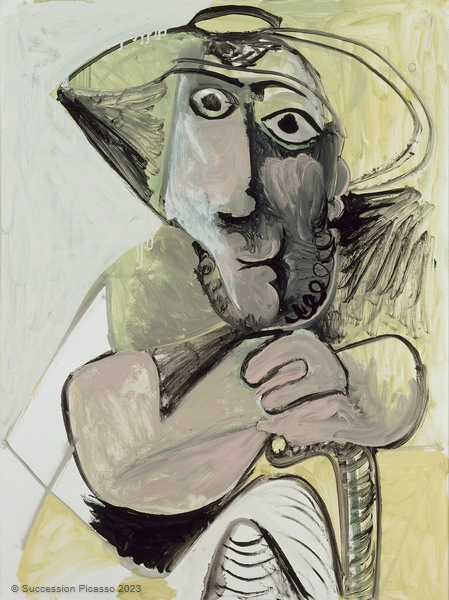 Homme assis à la canne_0