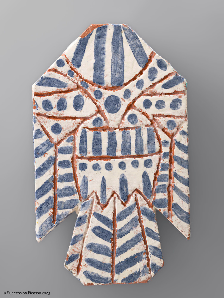 Tomette découpée et décorée en forme de chouette_1
