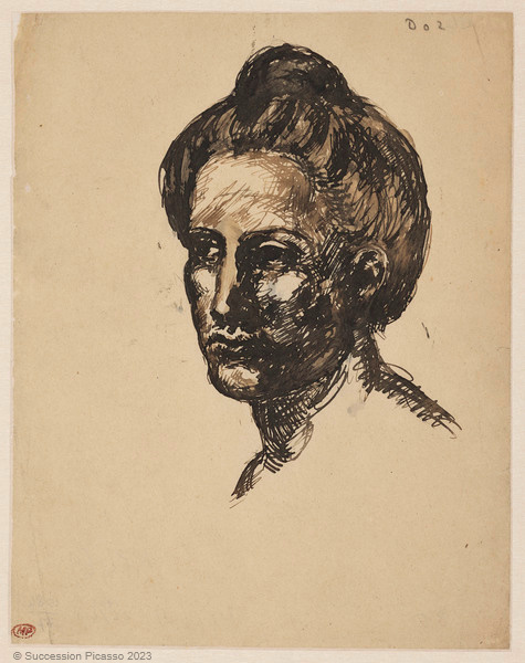 Tête de femme au chignon_0