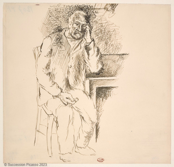 Homme barbu à la pipe, attablé_0