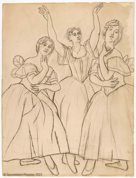 Trois danseuses: Olga Khokhlova, Lydia Lopoukova et Loubov Chernicheva, d'après une photographie_0