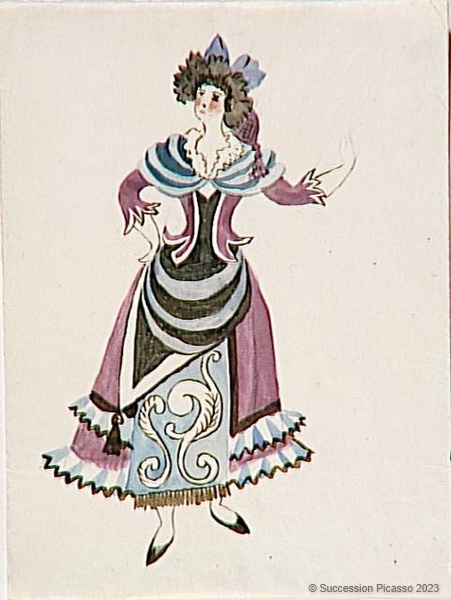 Projet de costume féminin pour le ballet Tricorne_0