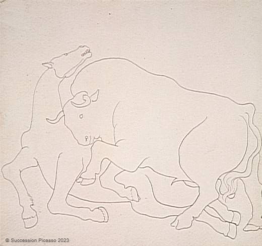 Corrida: taureau et cheval_0