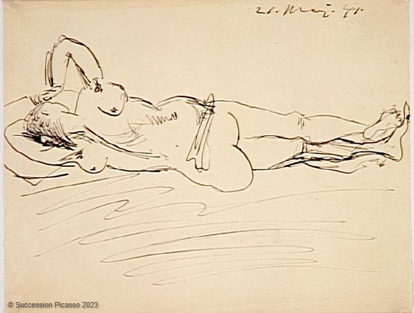 Étude pour "L'Aubade": femme nue étendue_0