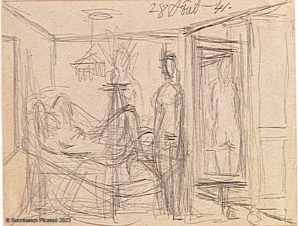 Étude pour "L'Aubade": deux femmes dans un intérieur_0