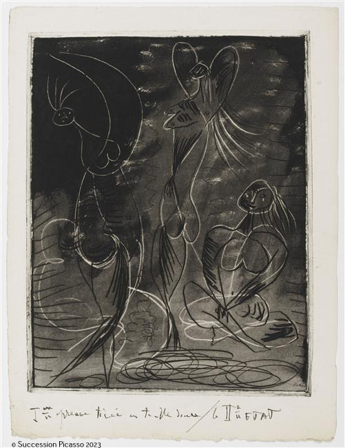 La Chèvre-feuille: femme assise et deux danseuses_0