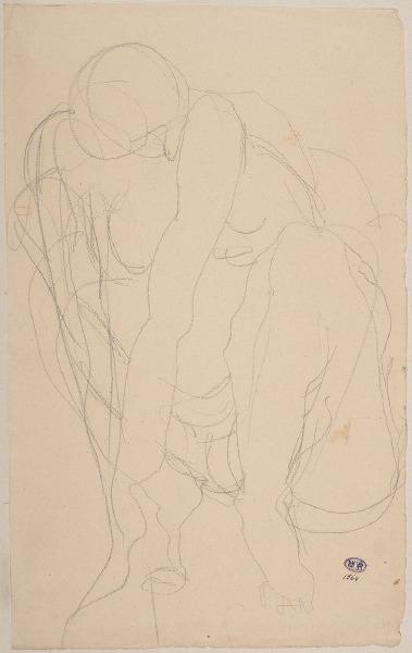 Femme nue accroupie, de face, Auguste Rodin, 1917 avant