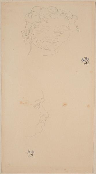 Tête d'homme de face, Auguste Rodin, 1917 avant