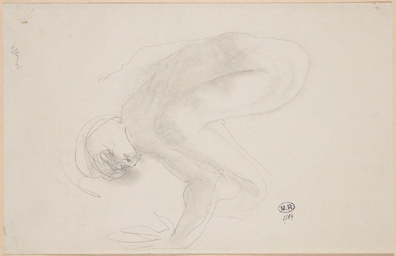 Femme nue, de profil à gauche, penchée en avant, les mains au sol_0