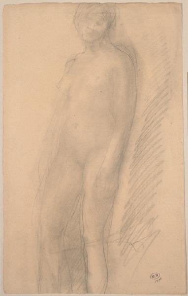 Femme nue debout, tournée vers la gauche, un bras le long du corps, Auguste Rodin, 1917 avant