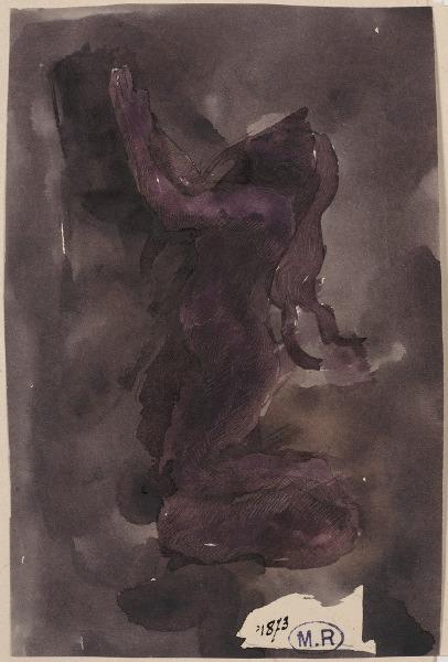 Femme nue agenouillée, de profil à gauche, Auguste Beuret, 1917 avant