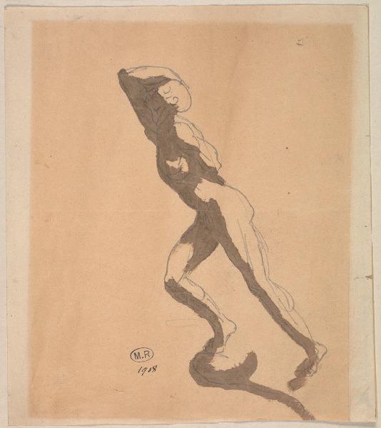 Homme nu de profil à gauche, Auguste Beuret, 1917 avant