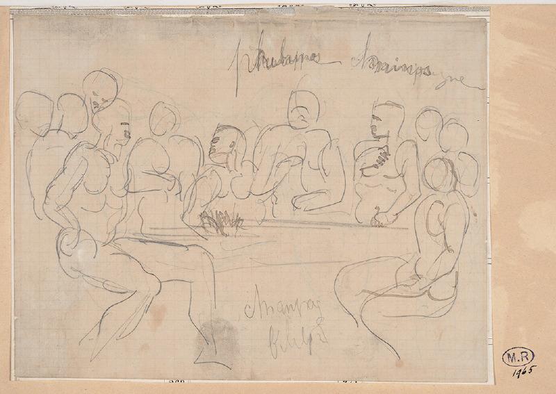 Juges infernaux assis autour de Minos (recto) ; Personnages nus (verso)_0