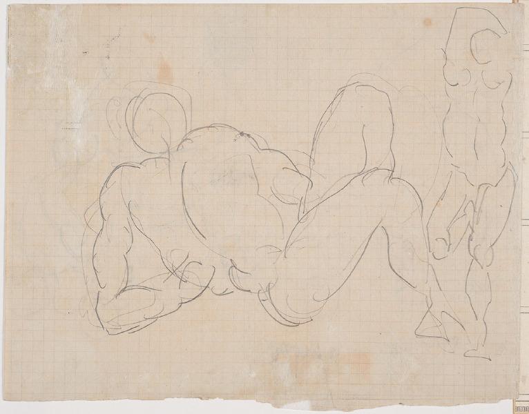Juges infernaux assis autour de Minos (recto) ; Personnages nus (verso)_1