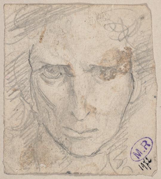 Tête d'homme de face, Auguste Rodin, 1917 avant