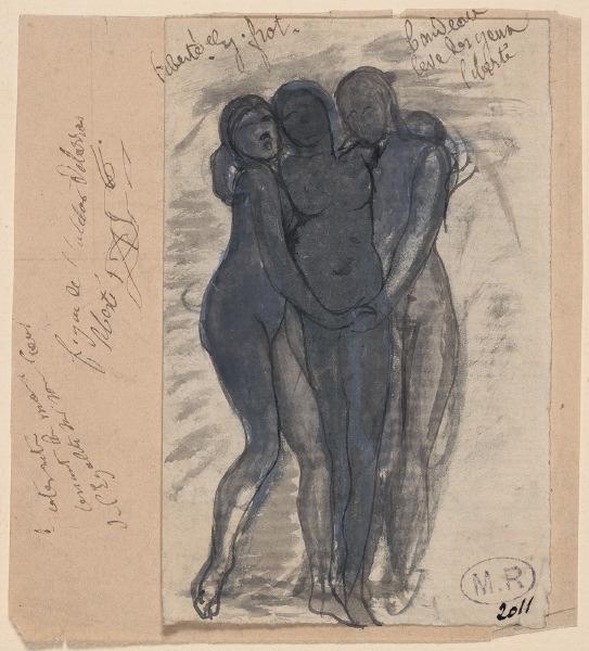 Liberté, égalité, fraternité (recto) ; Deux silhouettes enlacées (verso)_0