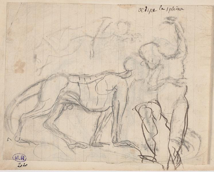 Oedipe et le sphinx ; Chameau de profil_0