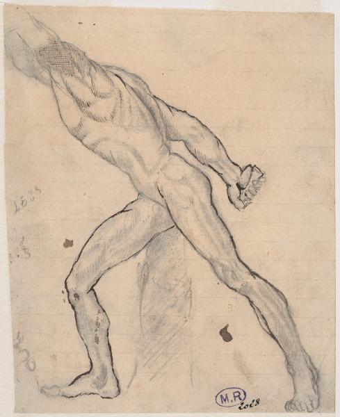 Etude d'après le gladiateur Borghèse du musée du Louvre (recto) ; Cheval attelé (verso)_0