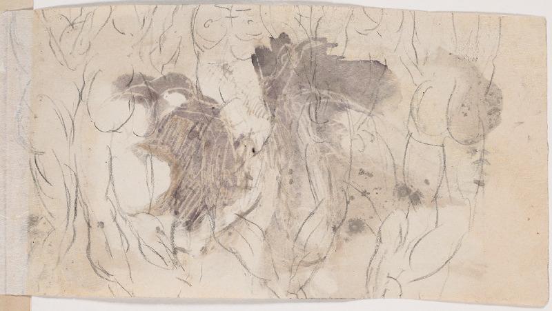 Sibylle endormie sur son livre (recto) ; Cinq personnages nus (verso)_1
