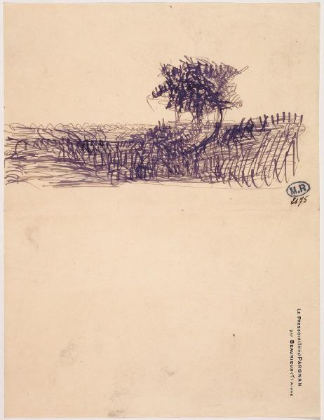 Paysage d'après la gravure de Rembrandt : les trois arbres (Bartsch 212), Auguste Rodin, 1911 entre,1912 et