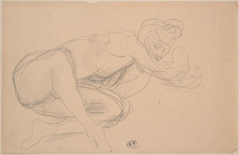 Femme nue assise, penchée en avant, bras et jambes repliés, Auguste Rodin, 1917 avant