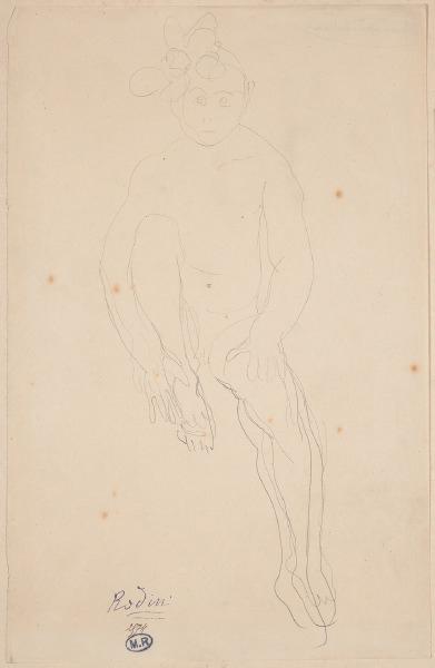 Petite fille nue assise, de face, une jambe repliée, d'après Jeanne Simpson, (1897-1981 ?), fille de Kate Simpson_0