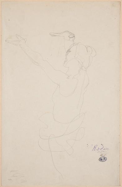 Femme de profil, vue à mi-corps, les bras tendus en avant_0