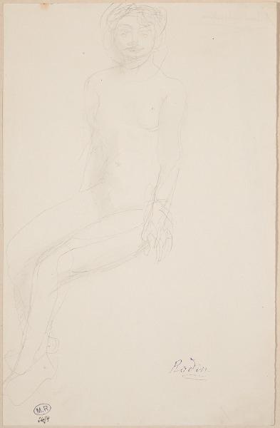 Femme nue assise vers la gauche, Auguste Rodin, 1917 avant