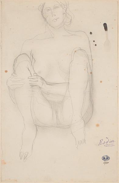 Femme nue assise enserrant un genou, dite 2e apparition, Auguste Rodin, 1898 entre,1908 et