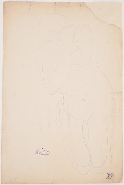 Femme nue agenouillée, les bras croisés, Auguste Rodin, 1917 avant