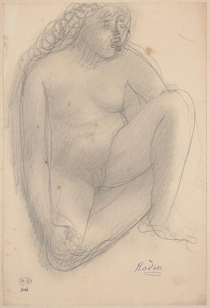 Femme nue assise, les jambes repliées vers le corps, Auguste Rodin, 1917 avant