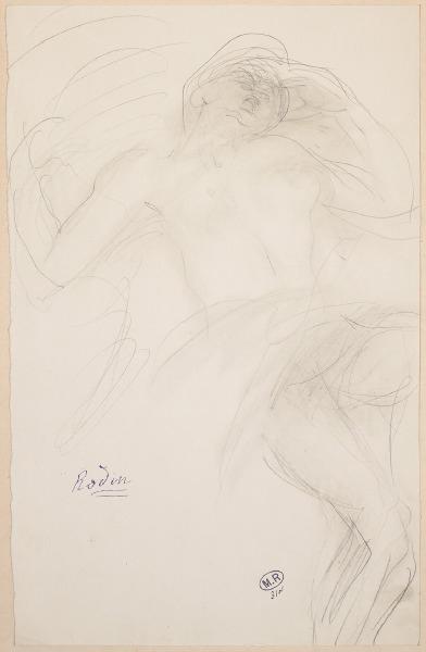Femme allongée, un vêtement sur le ventre (recto) ; Silhouette de femme à demi allongée et visage (verso)_0