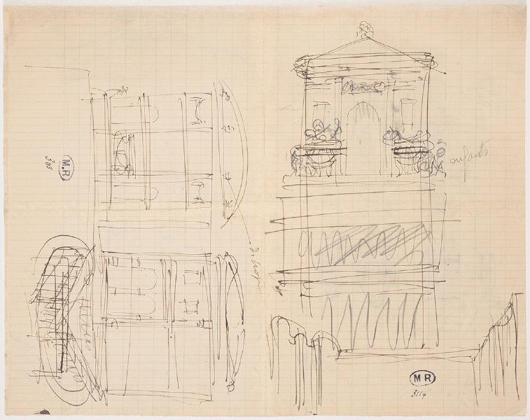 Façade de tombeau italien, Auguste Rodin, 1901 vers,1902 vers