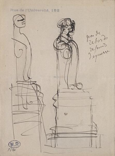 Deux études de socle pour le monument Henry Becque_0