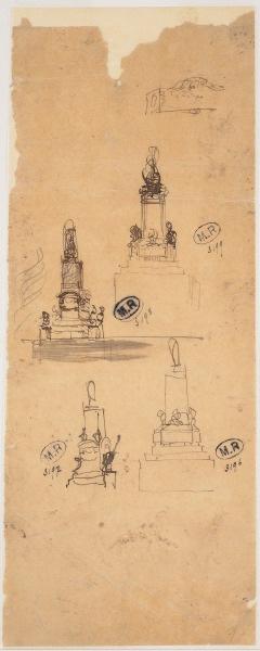 Etude de socle pour un monument à Loos ou à Byron ?, Auguste Rodin, 1875 entre,1884 et