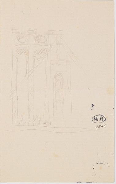 Façade de l'église Saint-Pierre à Dreux (Eure-et-Loir) (recto) ; Arcatures et façade de l'église Saint-Jacques et Saint-Christophe à Houdan ? (verso)_0
