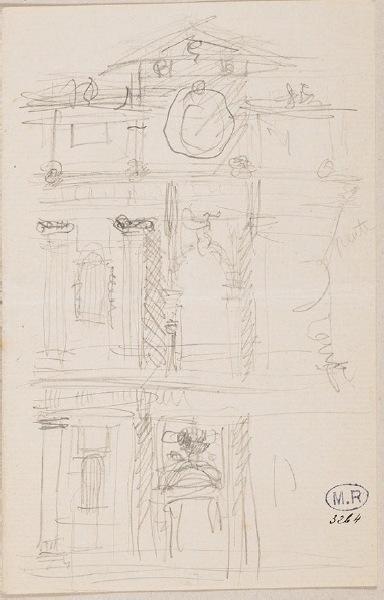 Arc, base de pilastre et façade de l'église Saint-Pierre à Dreux (Eure-et-Loir) (recto) ; Ogives (verso)_0