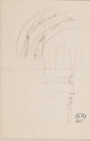Arc, base de pilastre et façade de l'église Saint-Pierre à Dreux (Eure-et-Loir) (recto) ; Ogives (verso)_0