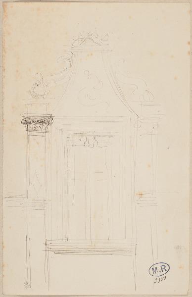 Lucarne de l'aile François Ier au château de Chambord (Loir-et-Cher) (recto) ; Moulures (verso)_0