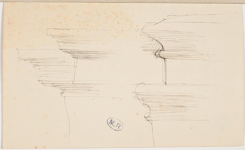 Lucarne de l'aile François Ier au château de Chambord (Loir-et-Cher) (recto) ; Moulures (verso)_1