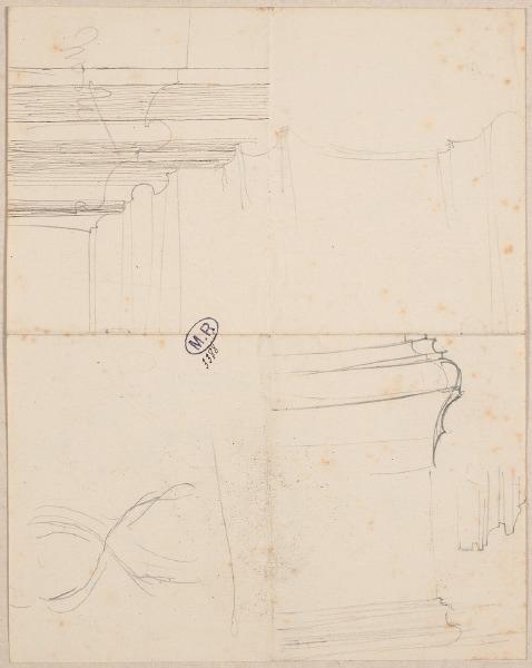 Moulures (recto) ; Escalier de Chambord ? et moulures (verso)_0