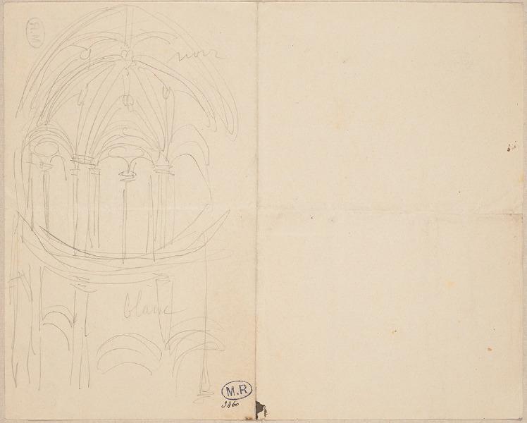 Choeur de l'église Saint-Jacques et Saint-Christophe de Houdan (Yvelines) (recto) ; Piliers et façade de l'église de Houdan (verso)_0