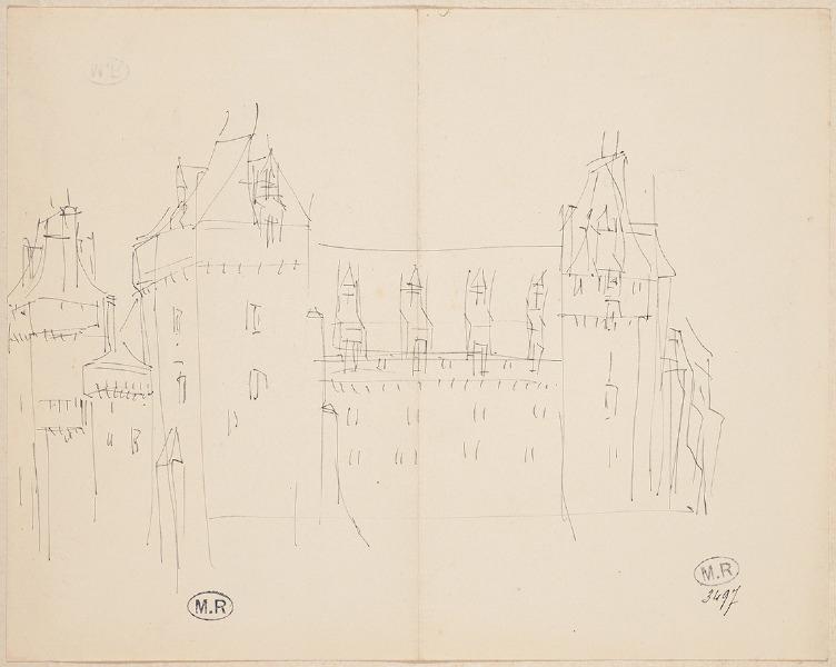 Façade du château de Montsoreau (Maine-et-Loire) (recto) ; Danseuse (verso)_0