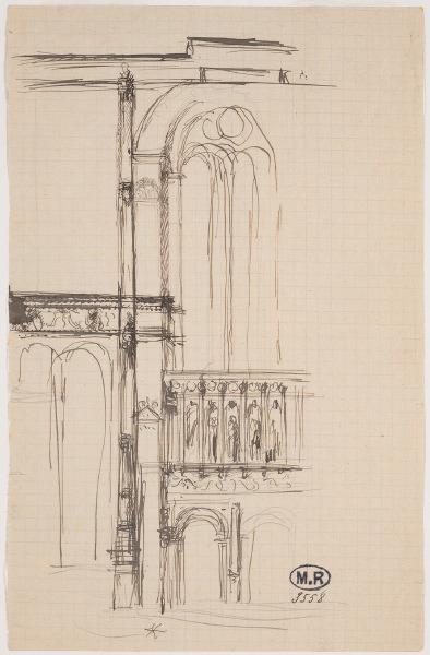 Façade de la collégiale de Montrésor (Indre-et-Loire)_0