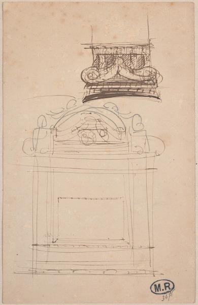 Monument à fronton (recto) ; Colonne rostrale (?) (verso)_0