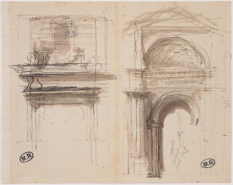 Porte d'accès à la tour des minimes au château d'Amboise ? (Indre-et-Loire) (recto) ; Deux portails (verso)_1
