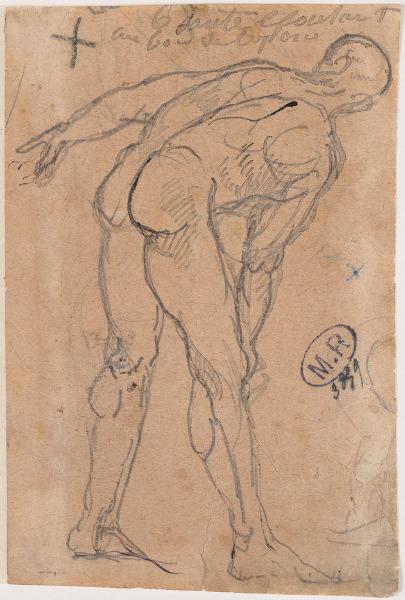 Dante écoutant (recto) ; Homme nu de profil, le haut du corps coupé par le bord de la feuille (verso)_0