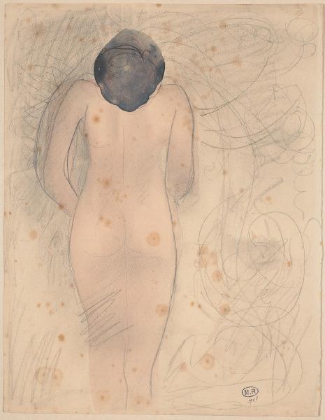 Femme nue de dos, la tête inclinée en arrière, Auguste Rodin, 1917 avant