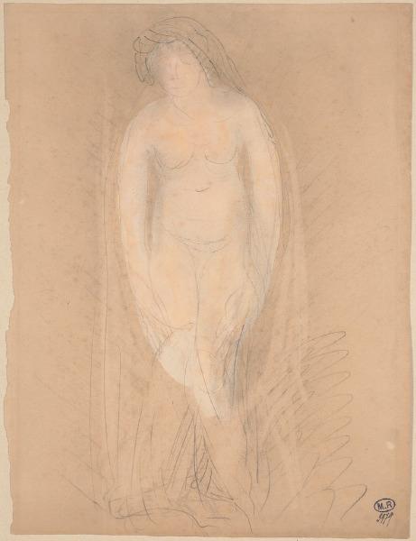 Femme nue debout, vêtue d'un voile, Auguste Rodin, 1917 avant