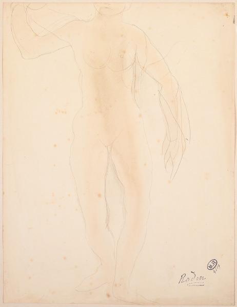 Femme nue debout au bras levé, Auguste Rodin, 1898 entre,1907 et